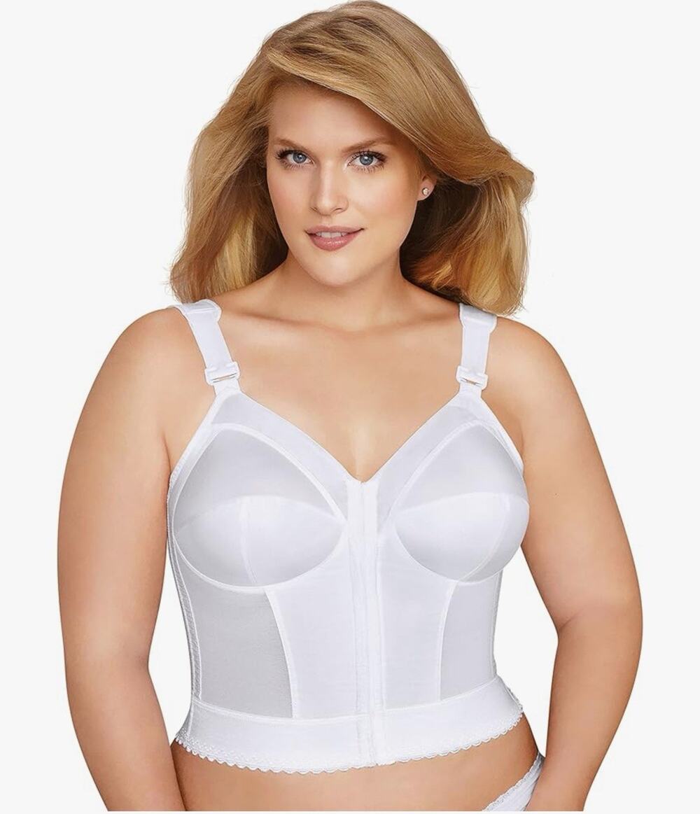 Exquisite Form Women’s Fully Front Longline Tummy Bra Size 48DD White Color